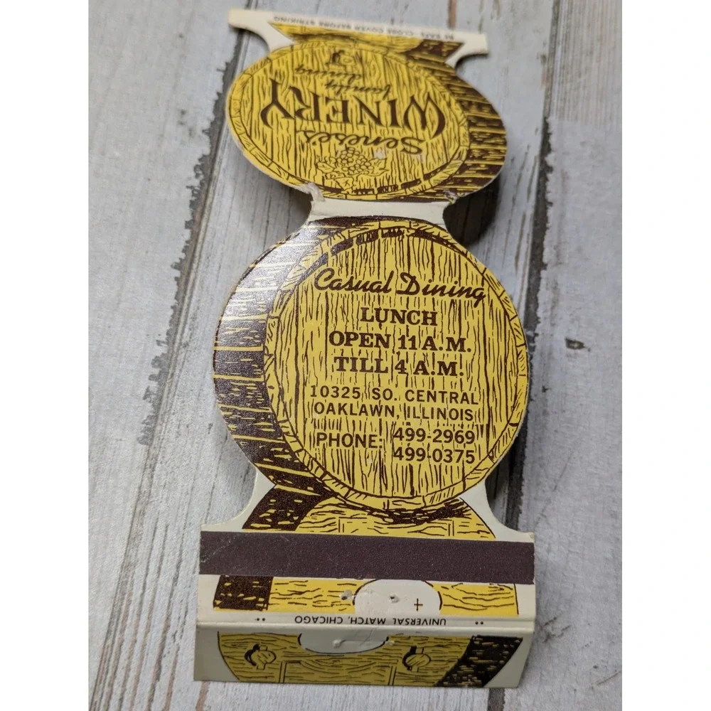 Vintage Matchbook‎ Cover Senese's Winery Family Restaurant Oaklawn Illinois